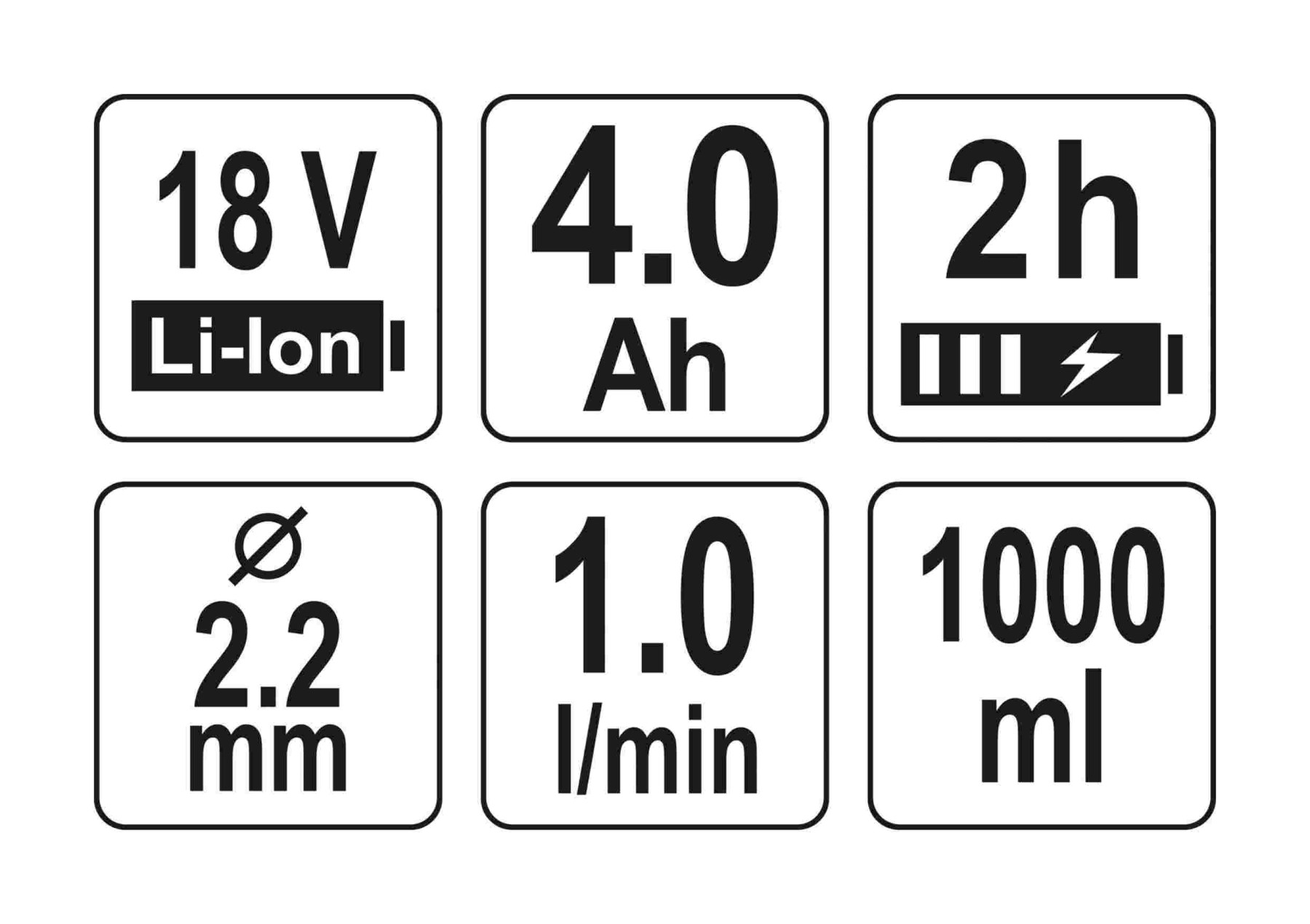Пульверизатор акумуляторний YATO : Li-Ion 18 В 4 Агод, продуктивність- 1 л/хв, бачок- 1 л, сопло Ø2.2 мм - мініатюра 5