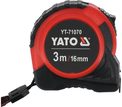 Рулетка YATO : L= 3 м x 16 мм, з сталевою стрічкою, нейлоновим покриттям - мініатюра 4