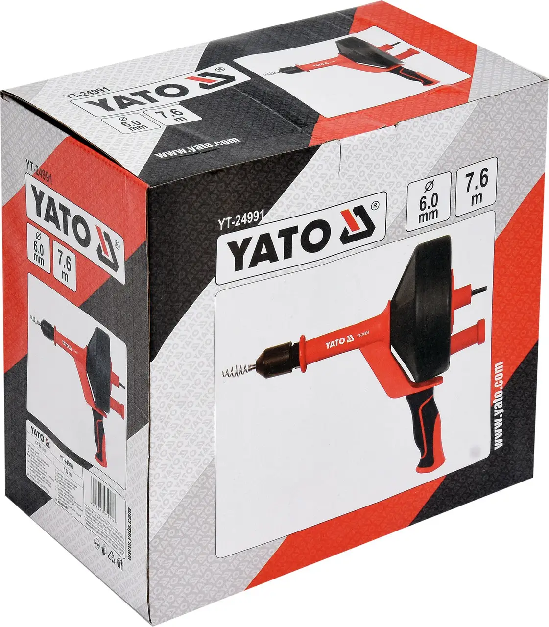 Трос для очищення каналізаційних труб на бобіні YATO 6 мм x 7.6 м зі шпинделем для дриля (YT-24991) - мініатюра 6