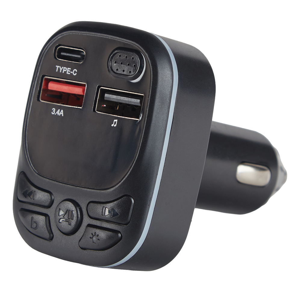 Модулятор FM, VOIN W-3310, 12-24V 2 USB 3.4A, PD 20W, BT5.0, Hands free, ambient light - мініатюра 4