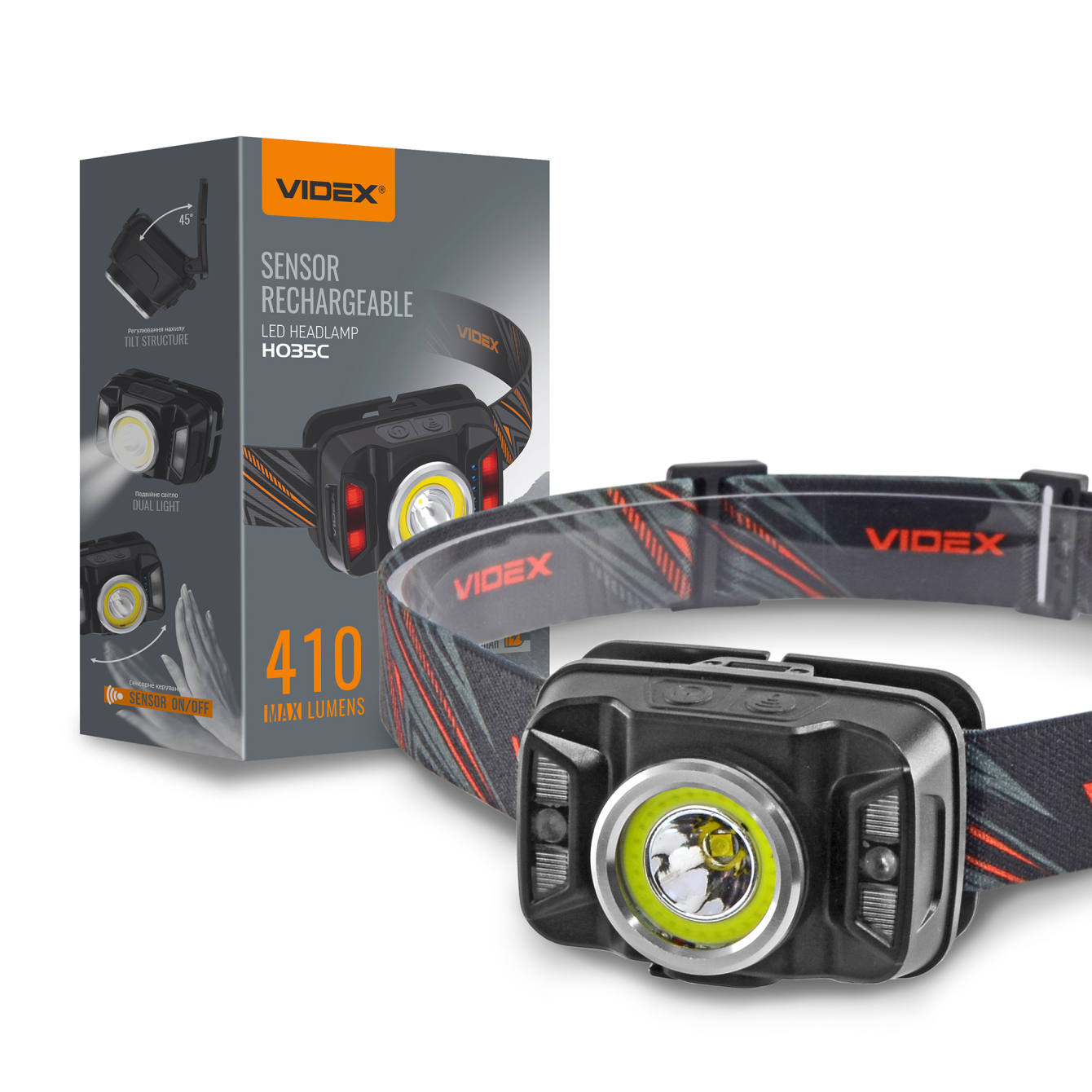 Налобний світлодіодний ліхтарик VIDEX VLF-H035C 410Lm 5000K - мініатюра 2
