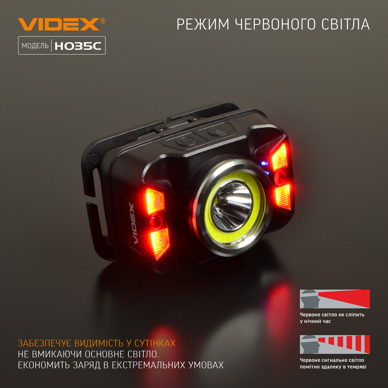 Налобний світлодіодний ліхтарик VIDEX VLF-H035C 410Lm 5000K - мініатюра 10