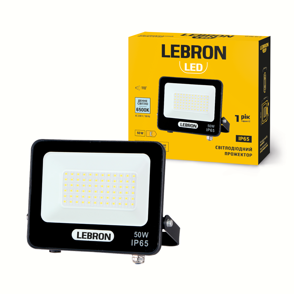 LED прожектор LEBRON L-LF, 50W,  6500K, 5000Lm, 220V - мініатюра 2